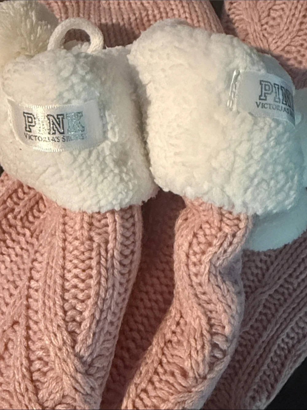 PINK Victoria's Secret Knee High Sherpa Lined Slipper Socks